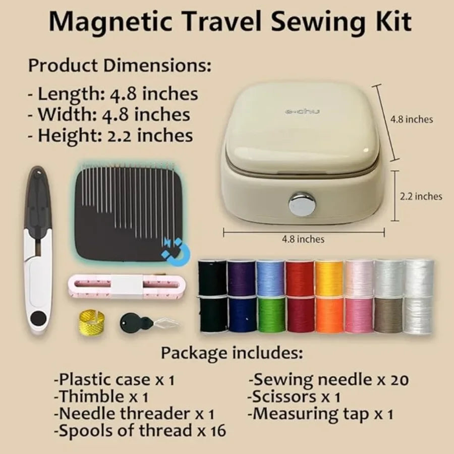 Exquisite Compact Sewing Boxes, Magnetic Needle and Thread Box Household Set,Thread Repair Tool,Handmade Stitch Storage Box