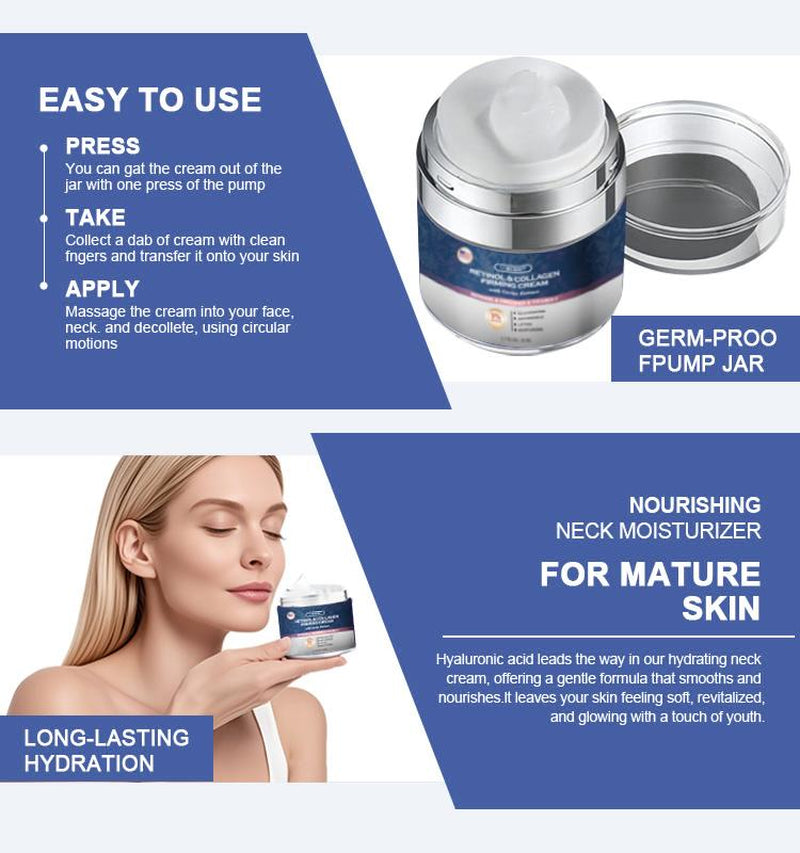 Bogo-Veecent Advanced Neck Firming Cream- 3%Retinol & Hyaluronic Acid - Visiblysmooths Lines, Firms Skin Texture - Age-Defying Moisturizer for Face, Neck &Décolleté - Unisex Formula with Deephydration, 1.7 FL OZ