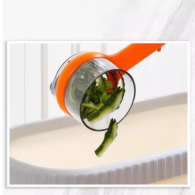 Potato Peeling Knife Vegetable Peeler with Peelings Storage Bucket Multi-Function Fruit Planing Knife Scraper Kitchen Gadgets