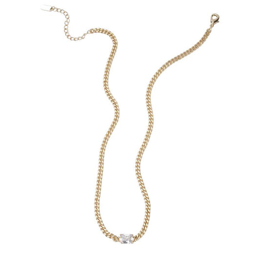 MEIITRUE 14K Gold Plated Cubic Zirconia Pendant Necklaces for Women, Hypoallergenic Fade-Resistant Cuban Link Choker Necklace, Trendy Fashion Jewelry for Girls