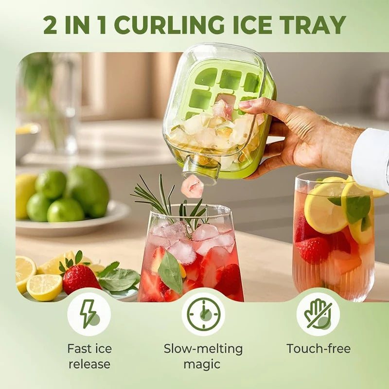 500/800ML Ice Cube Tray with Straw 2 in 1 Ice Cube Bottle Portable Silicone Ice Cube Maker Reusable Icecup Ice Cube Mold Tool