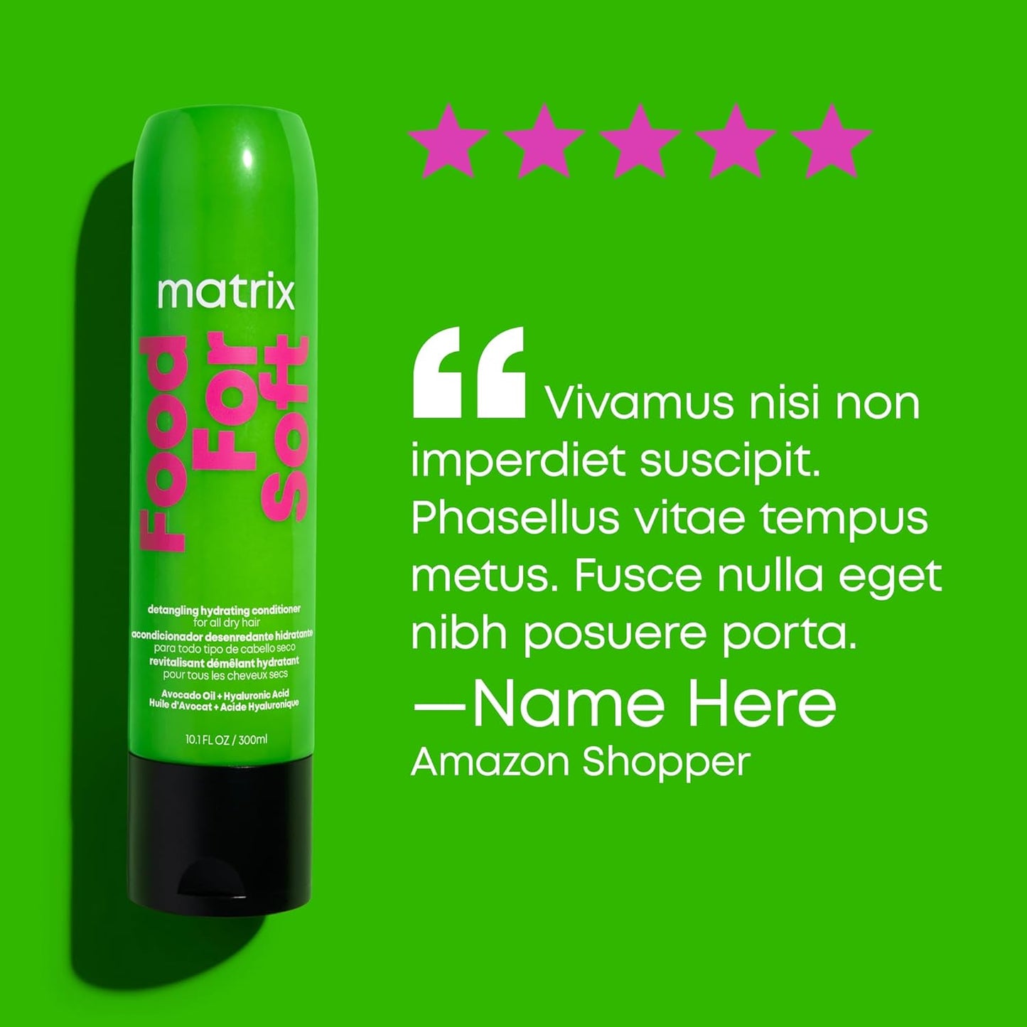 Detangling Hydrating Conditioner, Food for Soft Hydrating & Detangles Dry, Brittle Hair, Moisturizes, Softens, & Smooths,With Avocado Oil & Hyaluronic Acid,Suitable for Color Treated Hair
