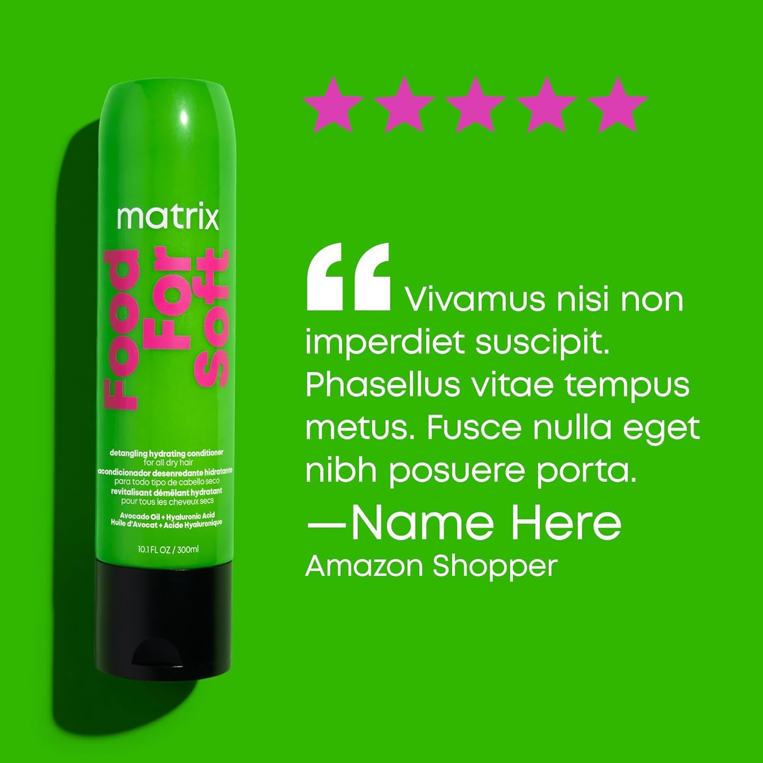 Detangling Hydrating Conditioner, Food for Soft Hydrating & Detangles Dry, Brittle Hair, Moisturizes, Softens, & Smooths,With Avocado Oil & Hyaluronic Acid,Suitable for Color Treated Hair