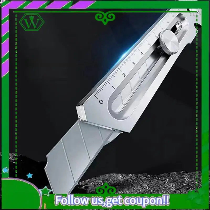 Reliable-6 in 1 Multifunction Stainless Steel Utility Knife Tail Break Design/Ruler/Bottle Opener Retractable Box Cutter