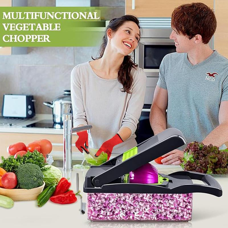 Multifunctional Vegetable Chopper Set, Dual-Blade Professional Vegetable Julienne Slicer, Quickly Cut Vegetables, Potatoes, Onions, Etc. Multifunctional Kitchen Tool, Father'S Day Gift