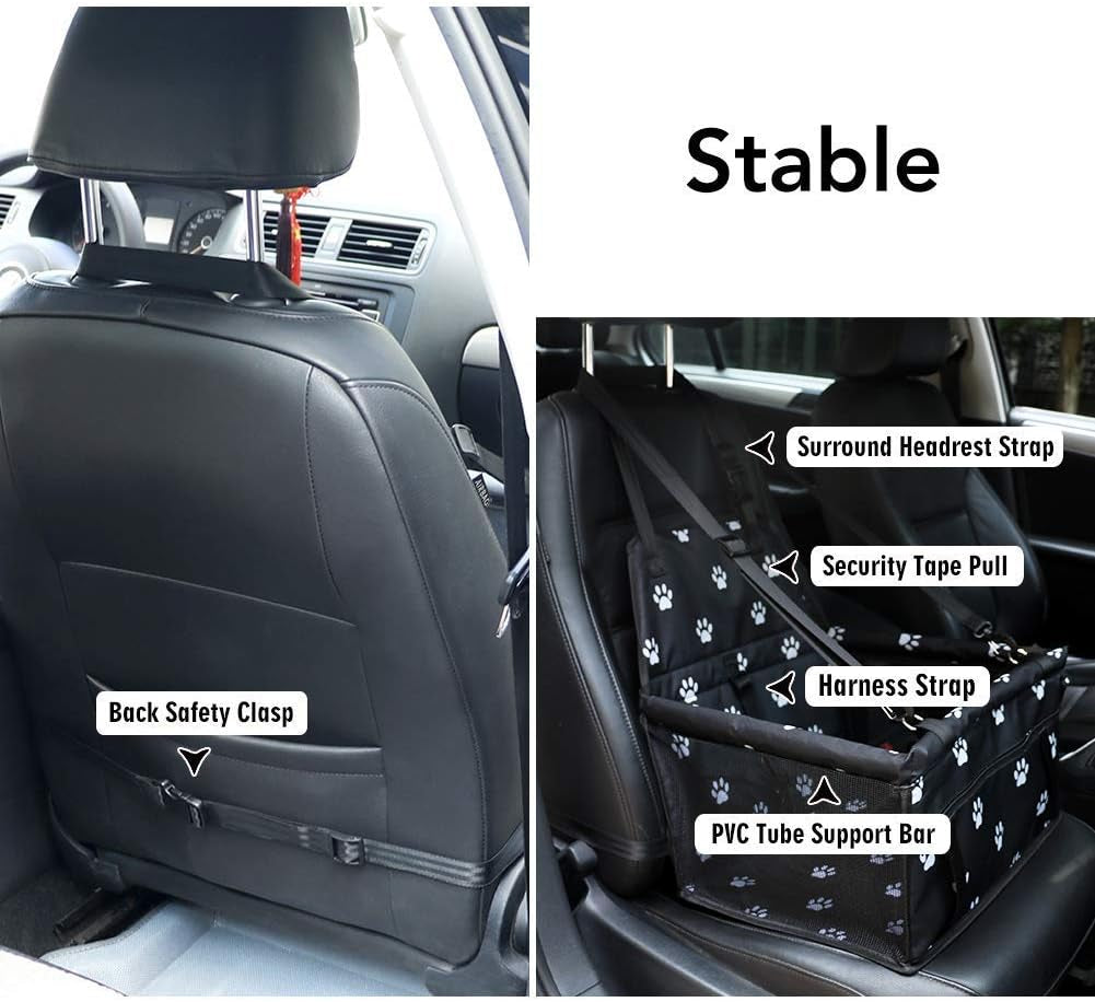 Pet Dog Car Booster Seat Carrier,Portable Foldable Carrier with Seat Belt for Dog Cat up to 30Lbs …