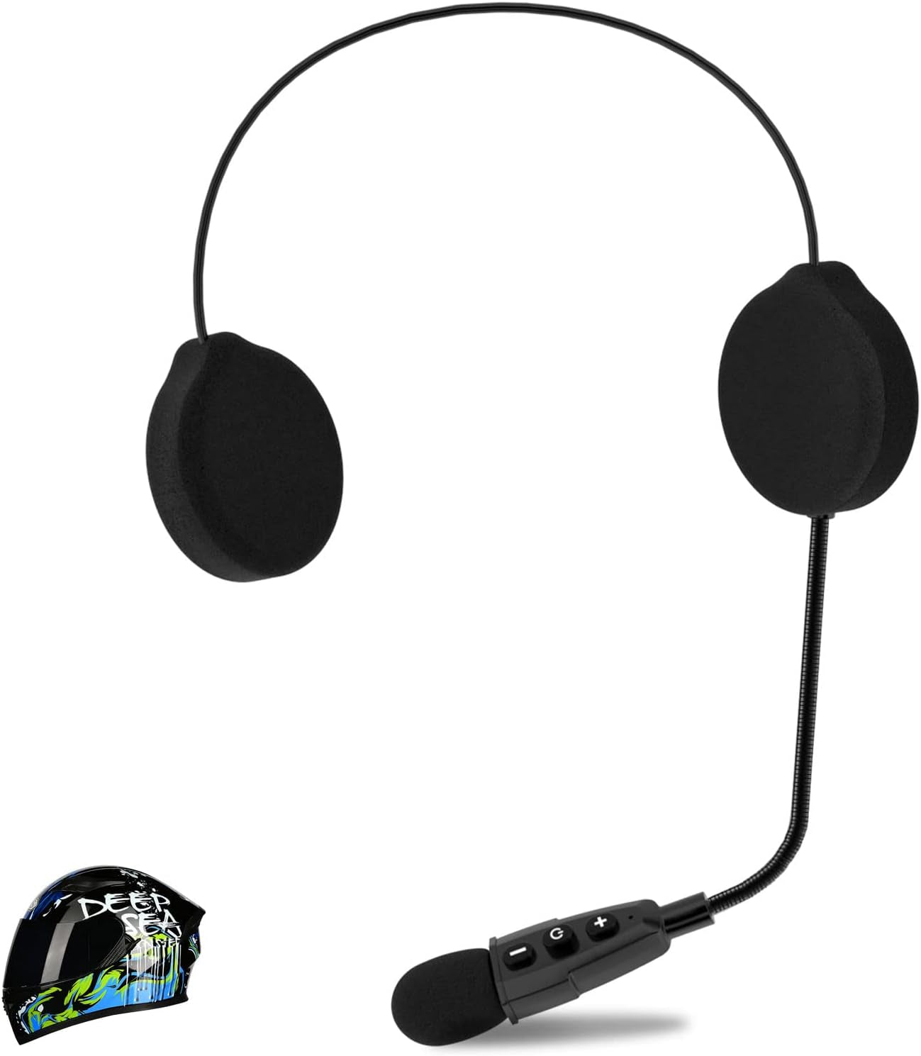 E1+ Motorcycle Helmet Bluetooth Headset, Bluetooth 5.1 Helmet Speaker with Auto Answering Call and Noise Reduction Function, Motorcycle Helmet Headphone Can Connect 2 Mobile Phones