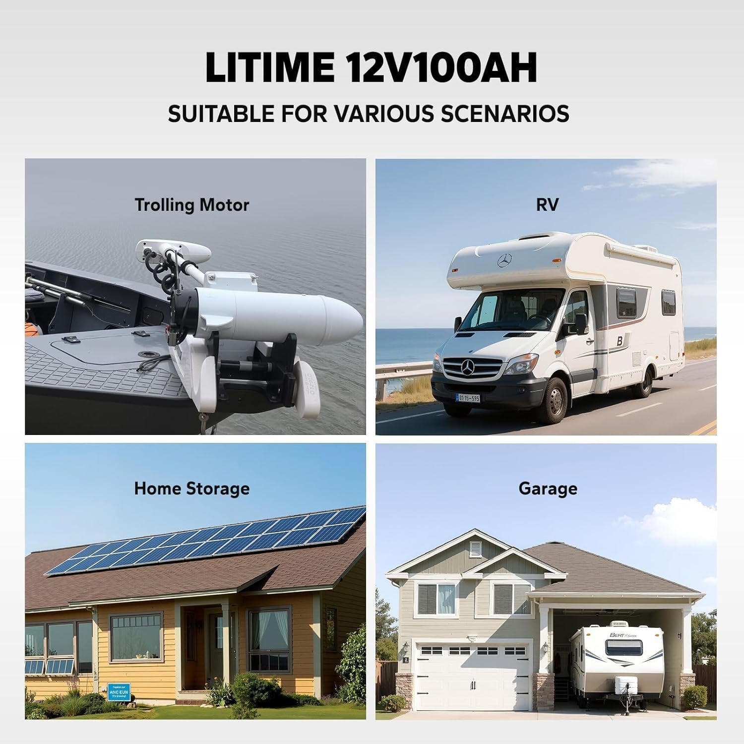 12V 100Ah Bluetooth Lifepo4 Lithium Battery, Group 24, Max.1280Wh Energy, Built-In 100A BMS with Low-Temp Protection, Max.15000 Cycles, Perfect for RV, Solar System, Trolling Motor