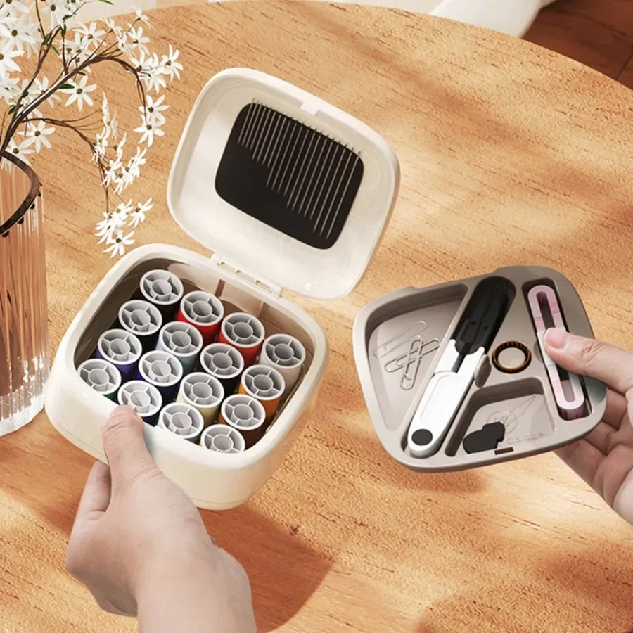Exquisite Compact Sewing Boxes, Magnetic Needle and Thread Box Household Set,Thread Repair Tool,Handmade Stitch Storage Box