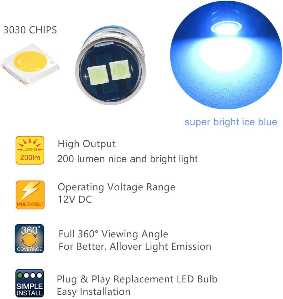 W5W Led Bulb 168 T10 194 Led Dash Lights PC195 PC194 PC168 Twist Socket Dashboard Instrument Cluster Interior Lights Map Dome Bulbs Extremely Bright (Ice Blue,Pack of 6)