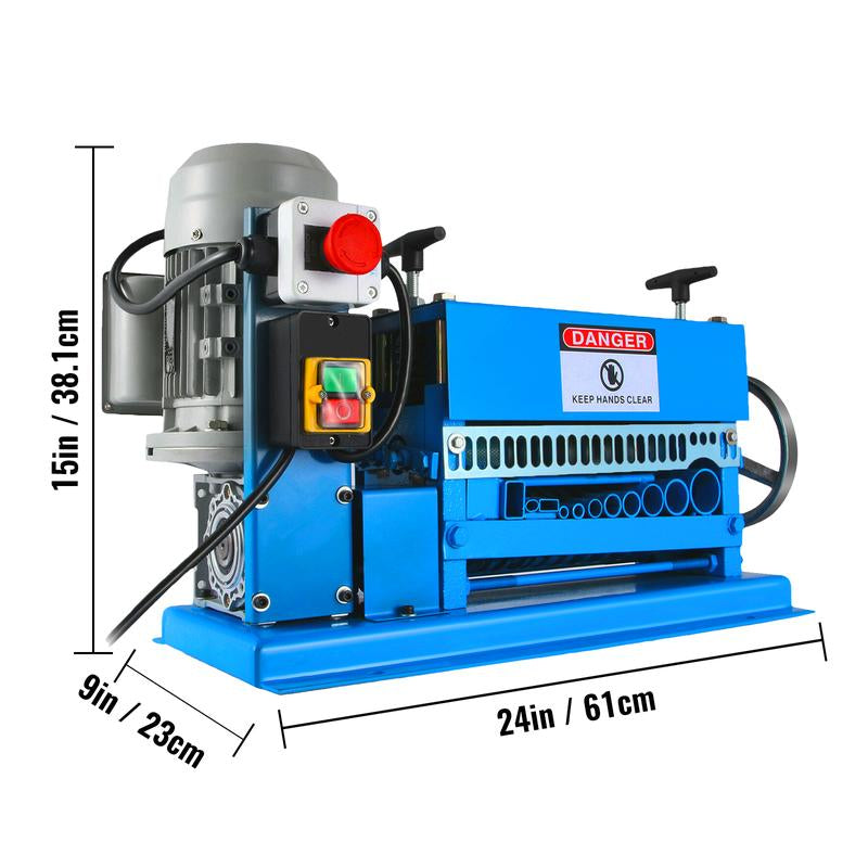 VEVOR 1.5-38MM Electric Cable Stripping Machine 370W, Efficiently Strips Various Metal Wires, Includes 10 Blades, Speeds up to 15M/Min