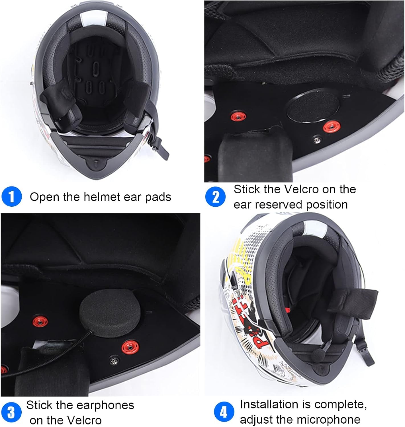 E1+ Motorcycle Helmet Bluetooth Headset, Bluetooth 5.1 Helmet Speaker with Auto Answering Call and Noise Reduction Function, Motorcycle Helmet Headphone Can Connect 2 Mobile Phones