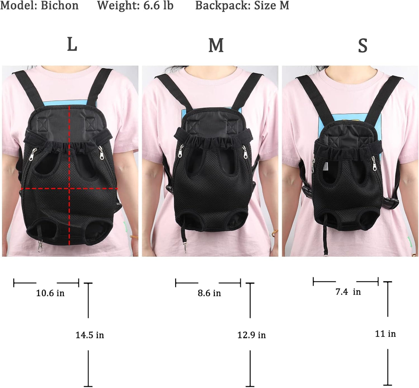 Pet Carrier Backpack - Adjustable Dog Carrier for Hiking, Travel & Carrying - Puppy & Dog Front Carrier