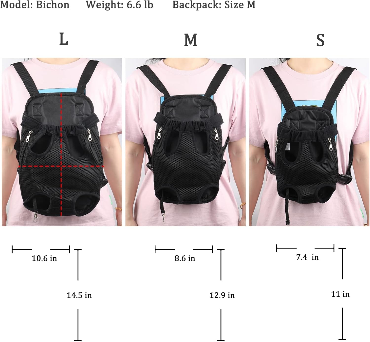 Pet Carrier Backpack - Adjustable Dog Carrier for Hiking, Travel & Carrying - Puppy & Dog Front Carrier