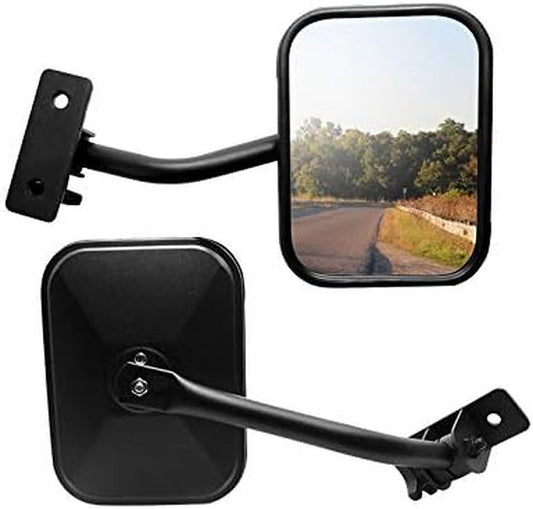 Upgraded Doors off Compatible with Wrangler TJ JKU JK 4X4 Off-Road Morror Rectangular Mirrors Quick Release Side View Mirror
