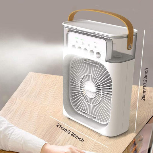 Father'S Day Gifts, Portable Air Conditioner Fan, Mini Portable Personal Cooling Fan with 7-Color LED Light, 3-Speed Wind Speed & 3-Spray Modes Fan for Home, Office, Camping & Outdoor Use, Mini Air Cooler Fan