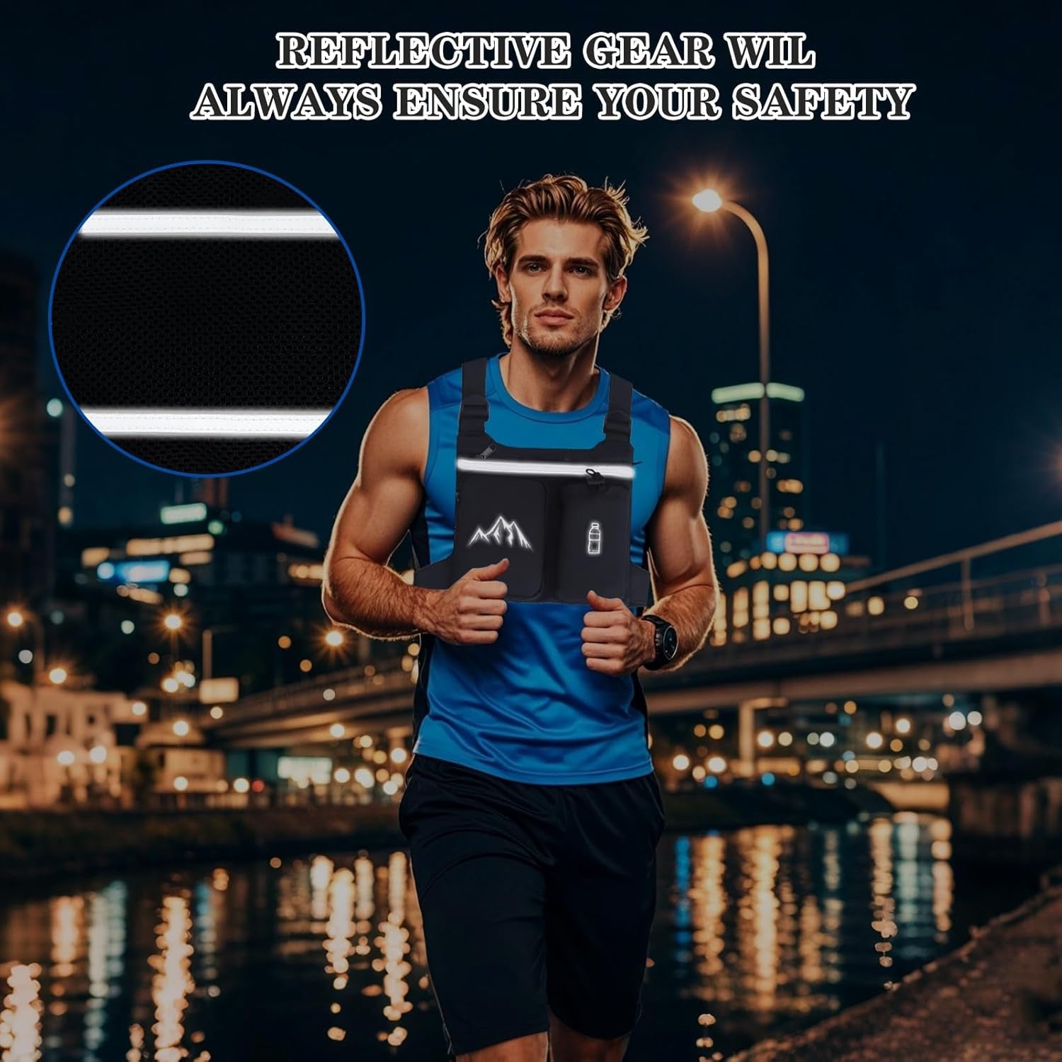 Chest Pack Running Vest with Hydration Bottle