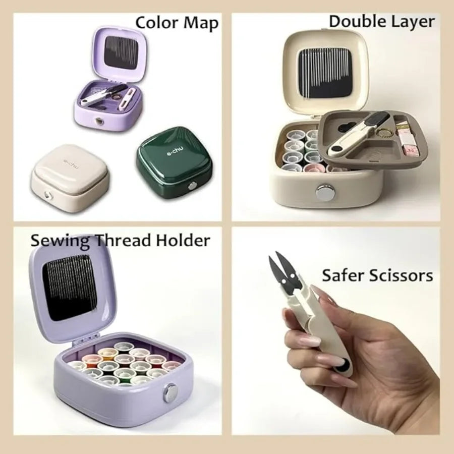 Exquisite Compact Sewing Boxes, Magnetic Needle and Thread Box Household Set,Thread Repair Tool,Handmade Stitch Storage Box