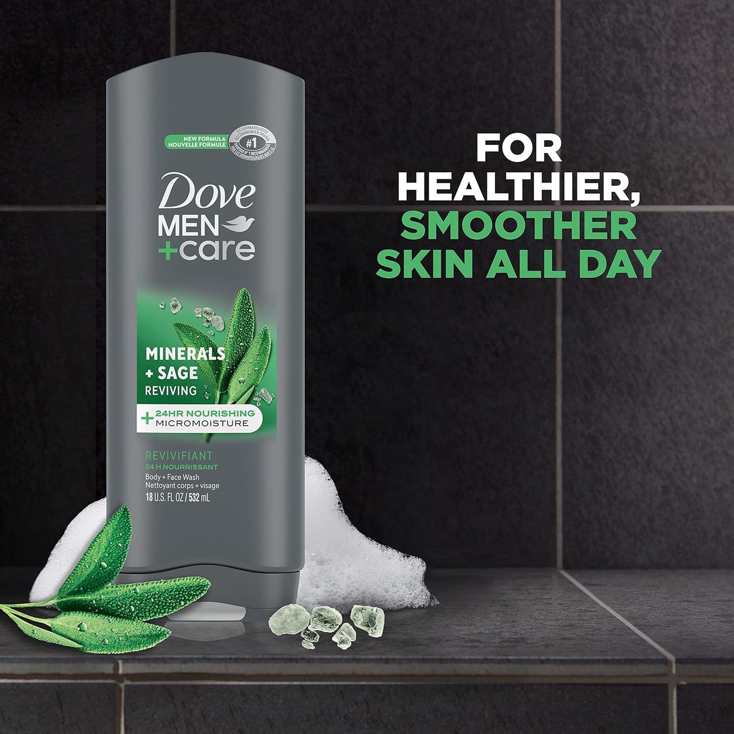 Dove Men+Care Elements Body Wash, Minerals and Sage, 530Ml