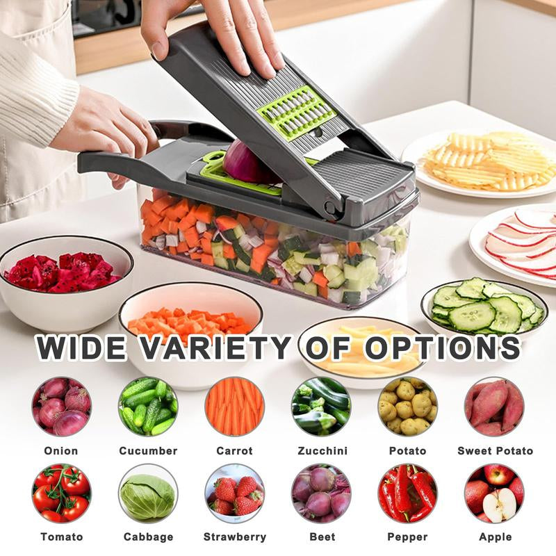 Multifunctional Vegetable Chopper Set, Dual-Blade Professional Vegetable Julienne Slicer, Quickly Cut Vegetables, Potatoes, Onions, Etc. Multifunctional Kitchen Tool, Father'S Day Gift