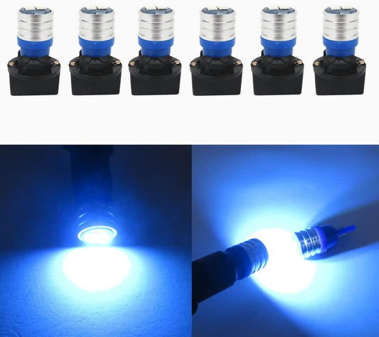 W5W Led Bulb 168 T10 194 Led Dash Lights PC195 PC194 PC168 Twist Socket Dashboard Instrument Cluster Interior Lights Map Dome Bulbs Extremely Bright (Ice Blue,Pack of 6)