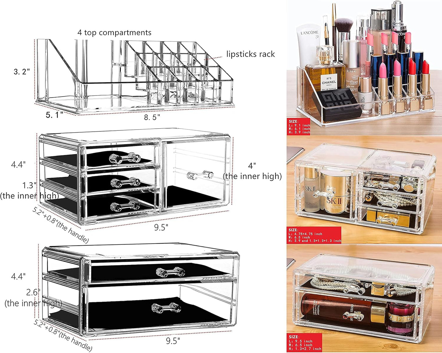 Clear Makeup Organizers Box
