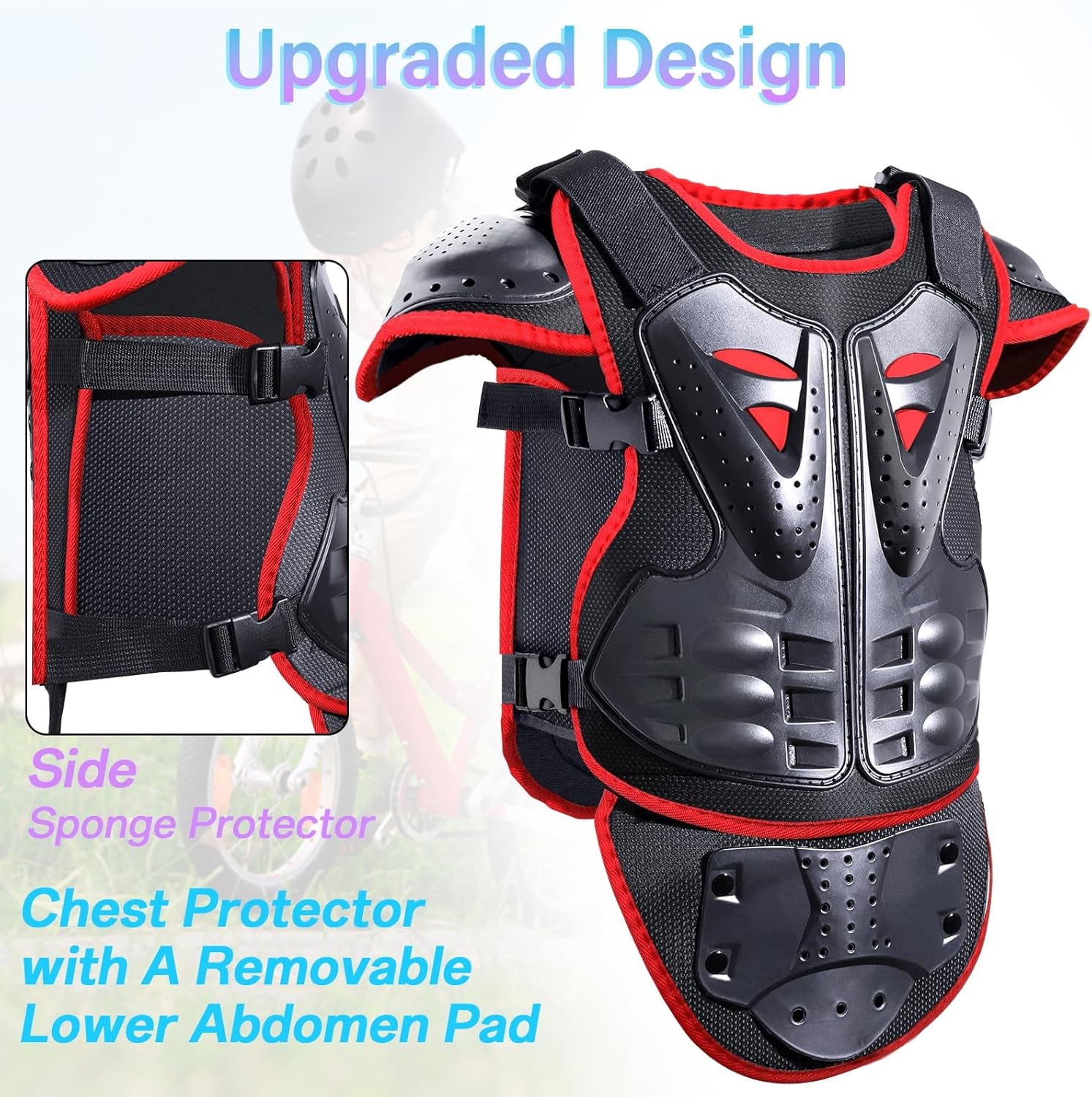 Upgraded Motorcycle Kids Armor Suit Dirt Bike Gear Elbow Knee Pads Chest Belly Protector Motocross Riding Guards Set