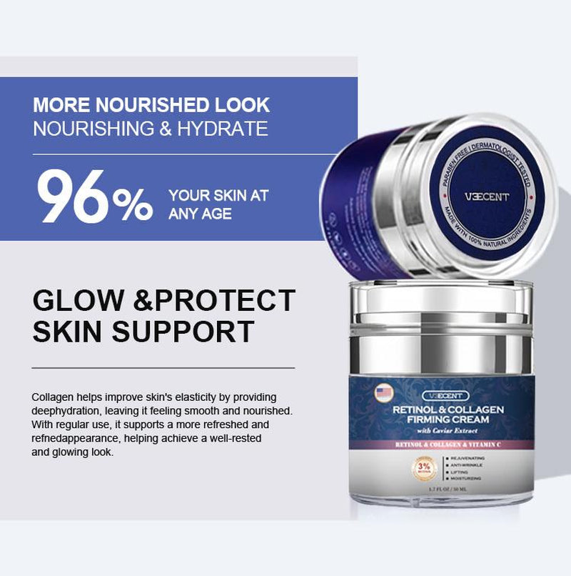 Bogo-Veecent Advanced Neck Firming Cream- 3%Retinol & Hyaluronic Acid - Visiblysmooths Lines, Firms Skin Texture - Age-Defying Moisturizer for Face, Neck &Décolleté - Unisex Formula with Deephydration, 1.7 FL OZ