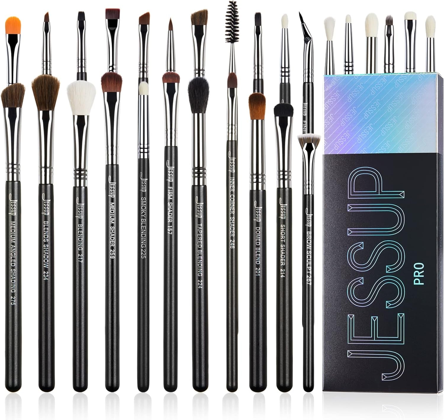 Eye Makeup Brushes Set Professonal 28Pcs Premium Synthetic Eyeshadow Brush Eyeliner Brush Eyebrow Brush Blending Brush for Makeup Black T341