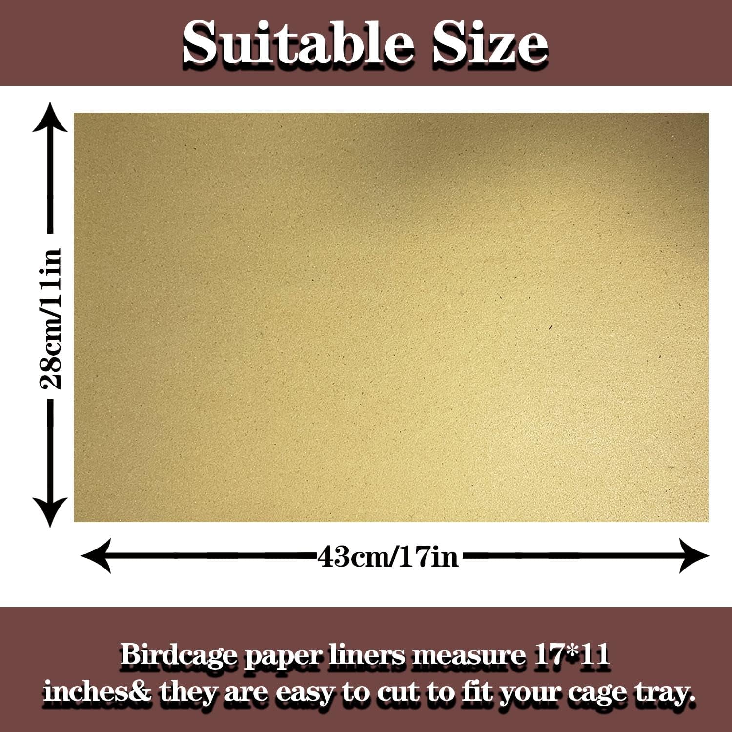 30 Pcs Gravel Liner Paper for Bird Cage, 11 X 17 Inch Birdcage Liner Bedding Calcium Paper Special for Bird Cage in Sea Sand (Pick Your Size)