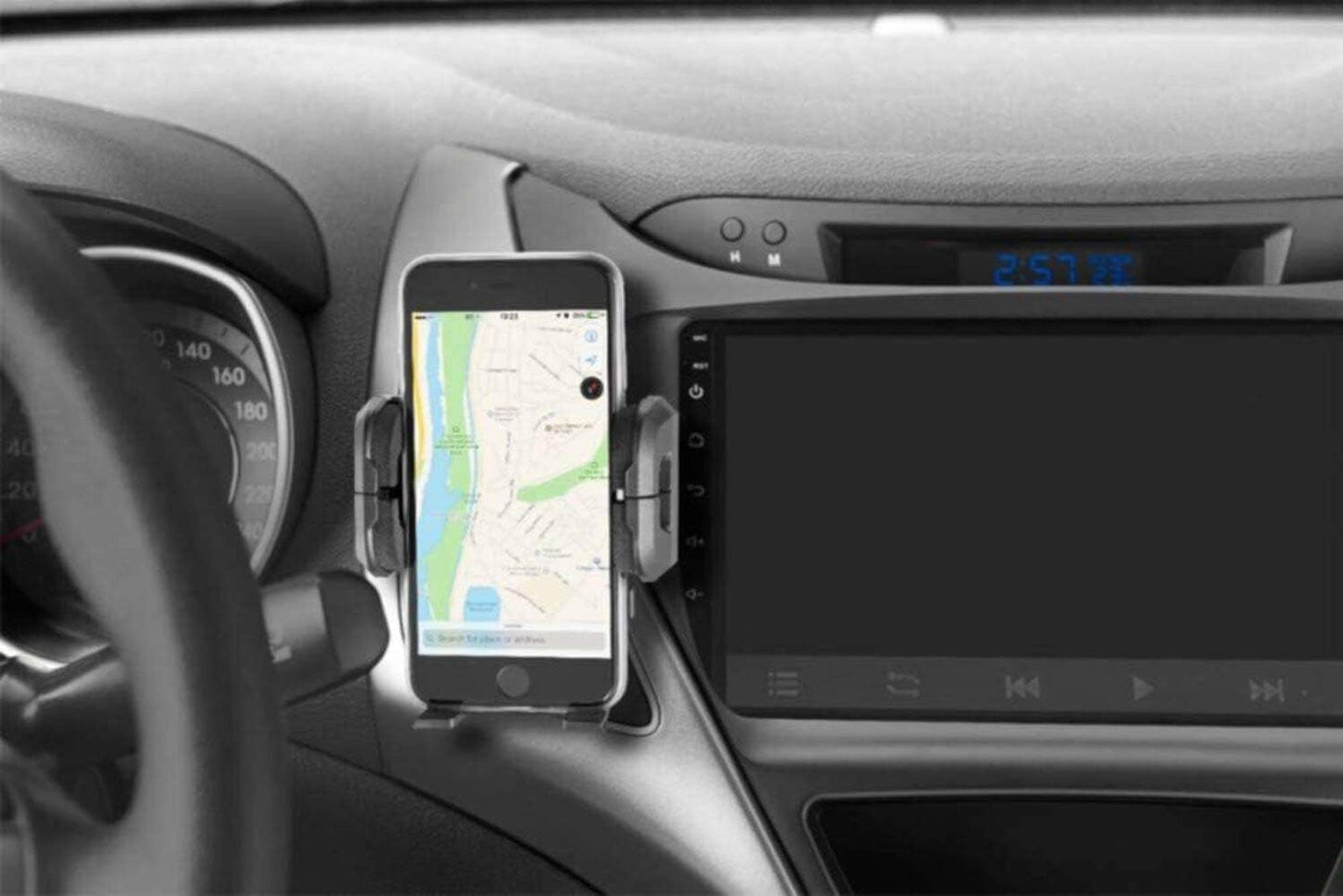 Car Holder for Mobile Phones - Black - Model: NS-MVTM