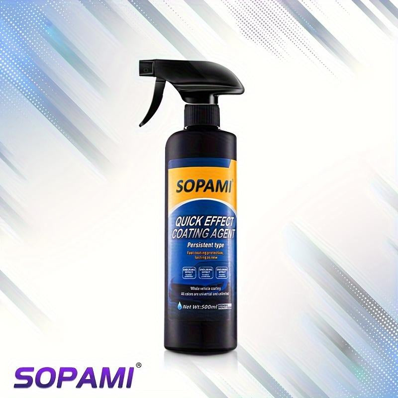 SOPAMI 16.91Oz Quick Acting Automotive Coating Agent Quick Acting Automotive Paint Wax Liquid Cross Film Crystal Coating Spray Brightening Repair Multi-Purpose Paint Regenerator Ceramic Automotive Coating Spray