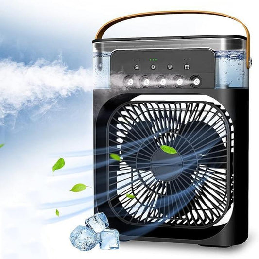Father'S Day Gifts, Portable Air Conditioner Fan, Mini Portable Personal Cooling Fan with 7-Color LED Light, 3-Speed Wind Speed & 3-Spray Modes Fan for Home, Office, Camping & Outdoor Use, Mini Air Cooler Fan