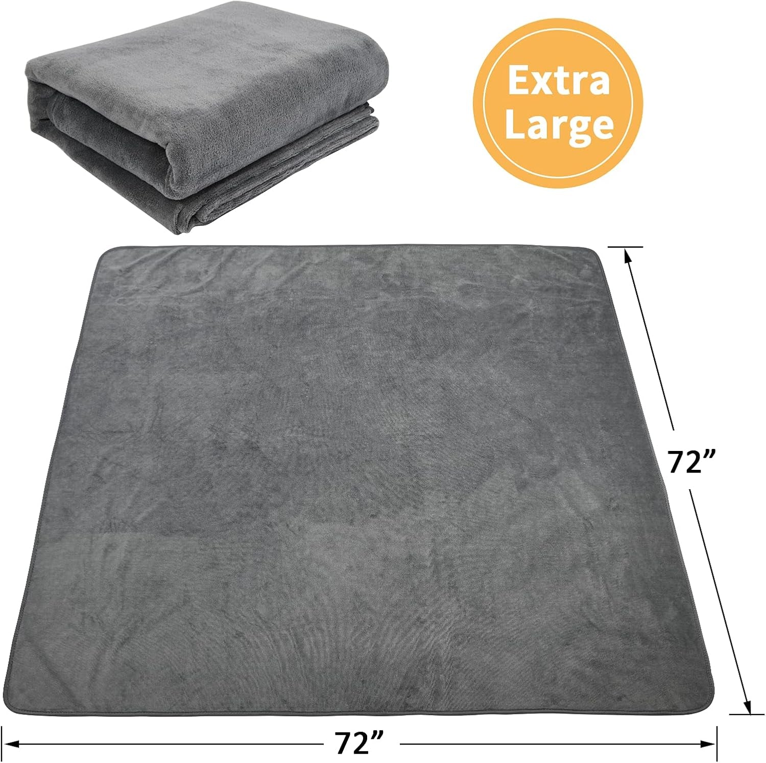 Dog Pee Pad Washable-Extra Large 72"X72" Instant Absorb Training Pads Non-Slip Pet Playpen Mat Waterproof Reusable Floor Mat for Puppy/Senior Dog Whelping Incontinence Housebreaking