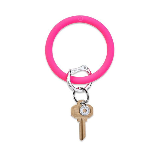 OVENTURE Silicone Big O® Key Ring - Tickled Pink, Keyring with Key Pendant and Clip