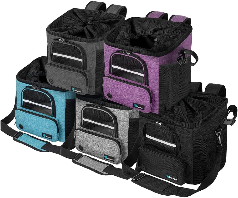 Dog Bike Basket, Soft-Sided Ventilated Dog Bike Carrier Backpack, Pet Bicycle Basket for Bike Handlebar, Small Medium Puppy Cat Kitten Car Booster Seat with Safety Strap, Max 18 Lbs, Black