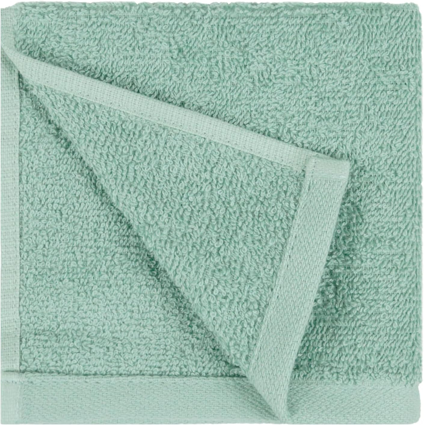 Terry Cotton Washcloths - Pack of 24, Seafoam Green
