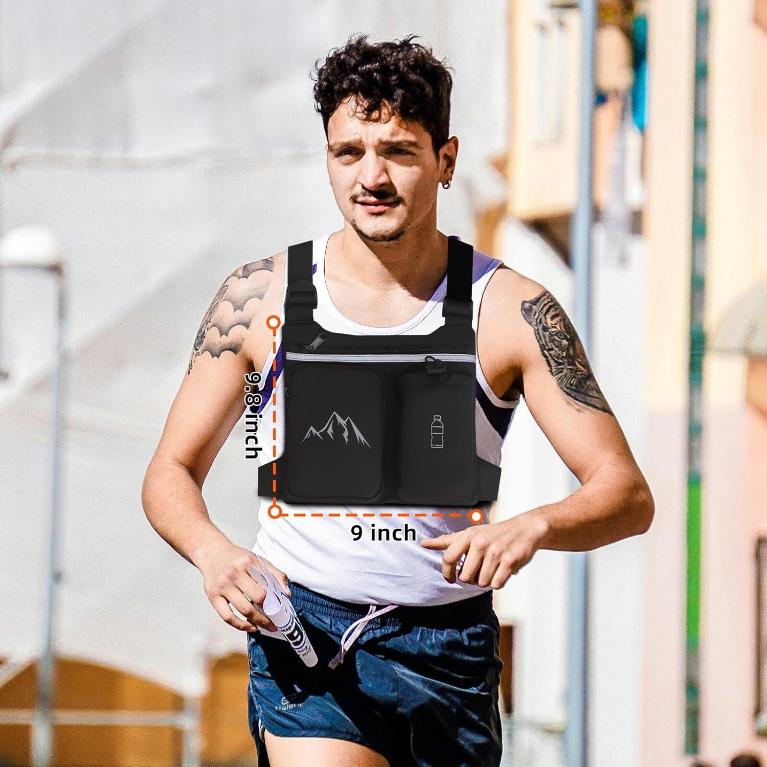 Chest Pack Running Vest with Hydration Bottle