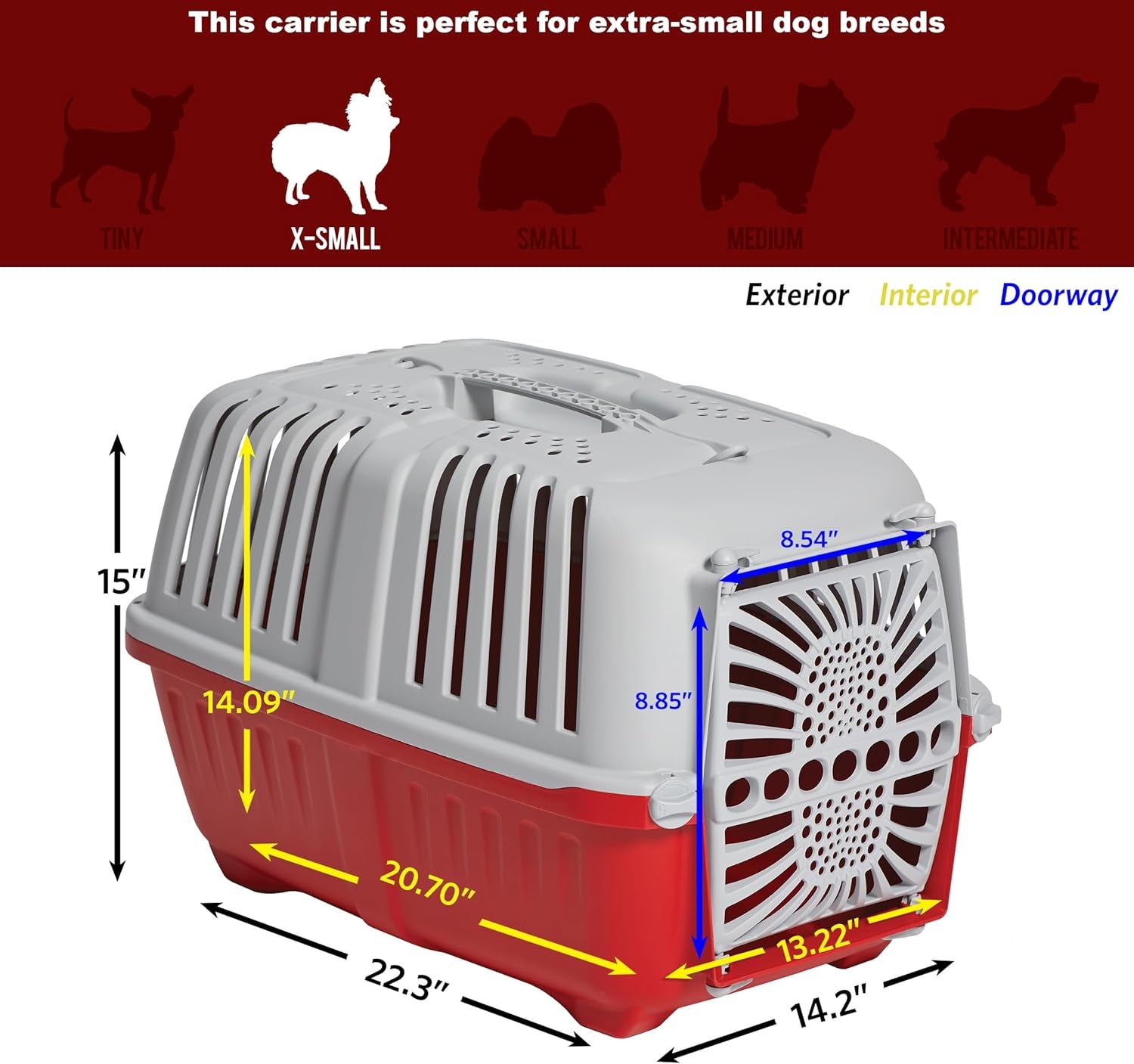Spree 22" Travel Carrier Red with Plastic Door