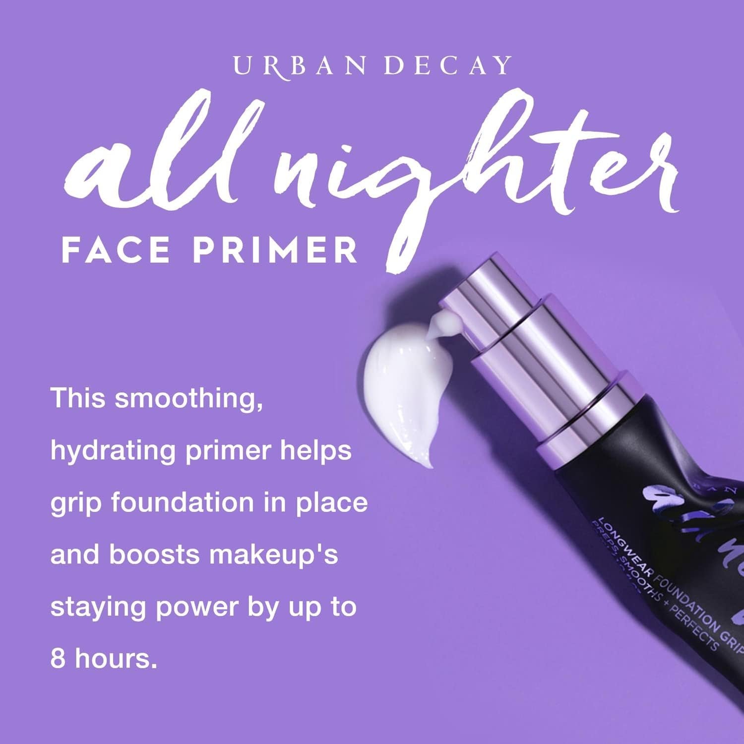 Urban Decay All Nighter Longwear Face Primer, Smoothing & Hydrating Base for Foundation Face Makeup, Sheer & Lightweight, for All Skin Types, Paraben-Free