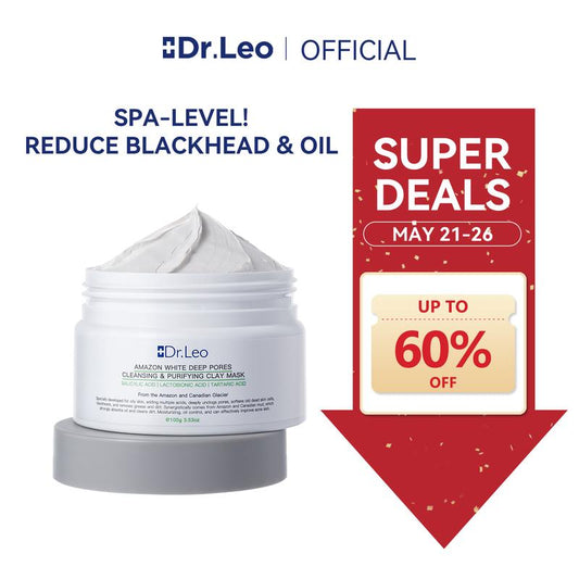 【On Sale】Dr.Leo White Clay Mud Mask for Oily, Acne-Prone & Sensitive Skin – Clears Pores, Removes Blackheads, Reduces Shine | 3-In-1 Affordable Skincare 100G Facial Cleanser #Cozyvibes #Effortlessbeauty