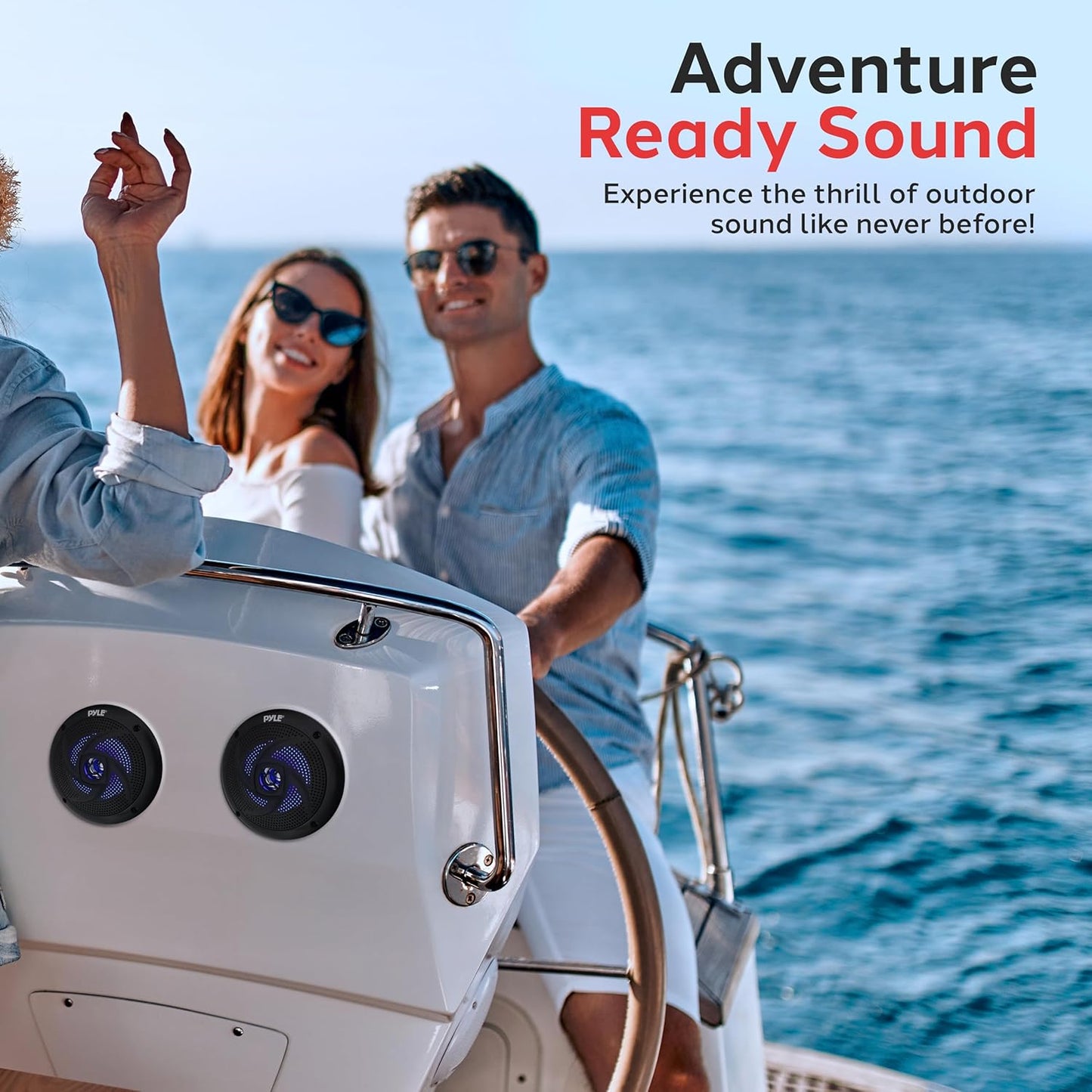 Marine Speakers - 5.25 Inch 2 Way Waterproof and Weather Resistant Outdoor Audio Stereo Sound System