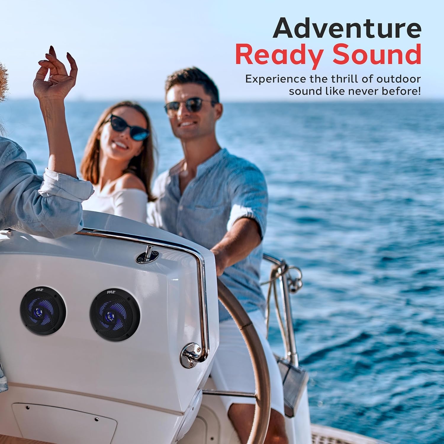 Marine Speakers - 5.25 Inch 2 Way Waterproof and Weather Resistant Outdoor Audio Stereo Sound System