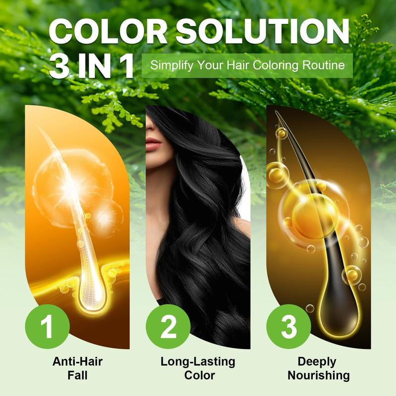 Yecuce Herbal Ingredients Hair Color Shampoo for Gray Hair Coverage - Black or Coffee Hair Dye Shampoo 3 in 1 for Women Men Grey Hair (500Ml) Springtok Haircare
