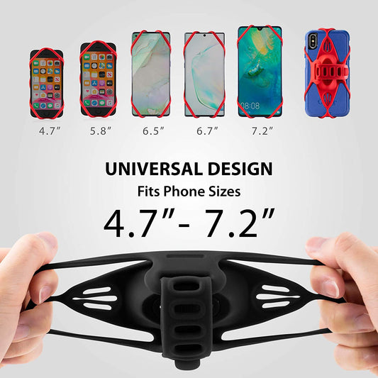 【】 Bike Tie Pro 4 Bike Phone Mount Bicycle Phone Holder for Stem Mounting 4.7"-7.2" Phones, Ultra Light Phone Shock-Proof Mount for Bike Motorcycle, Designed for Road Bicycle Accessories (Black)