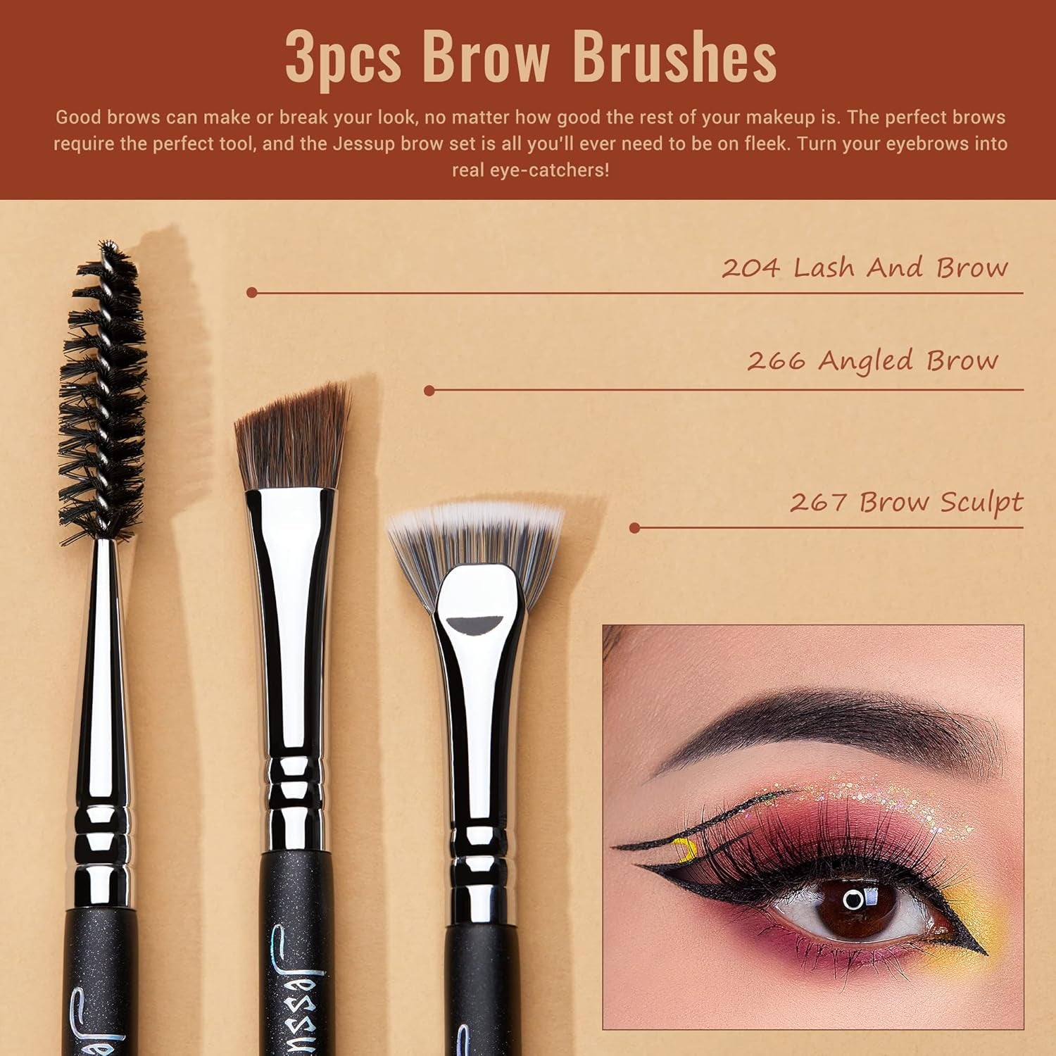 Eye Makeup Brushes Set Professonal 28Pcs Premium Synthetic Eyeshadow Brush Eyeliner Brush Eyebrow Brush Blending Brush for Makeup Black T341