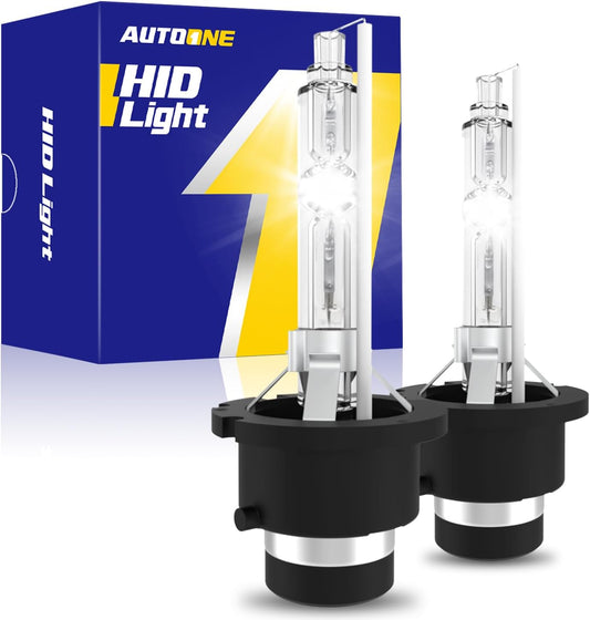 D2S Xenon HID Headlight Bulb, 6000K 35W High Low Beam Replacement Bulb, 66040 66240 85122 Conversion Kit, Super Bright D1S HID Bulbs Direct Replacement, Pack of 2