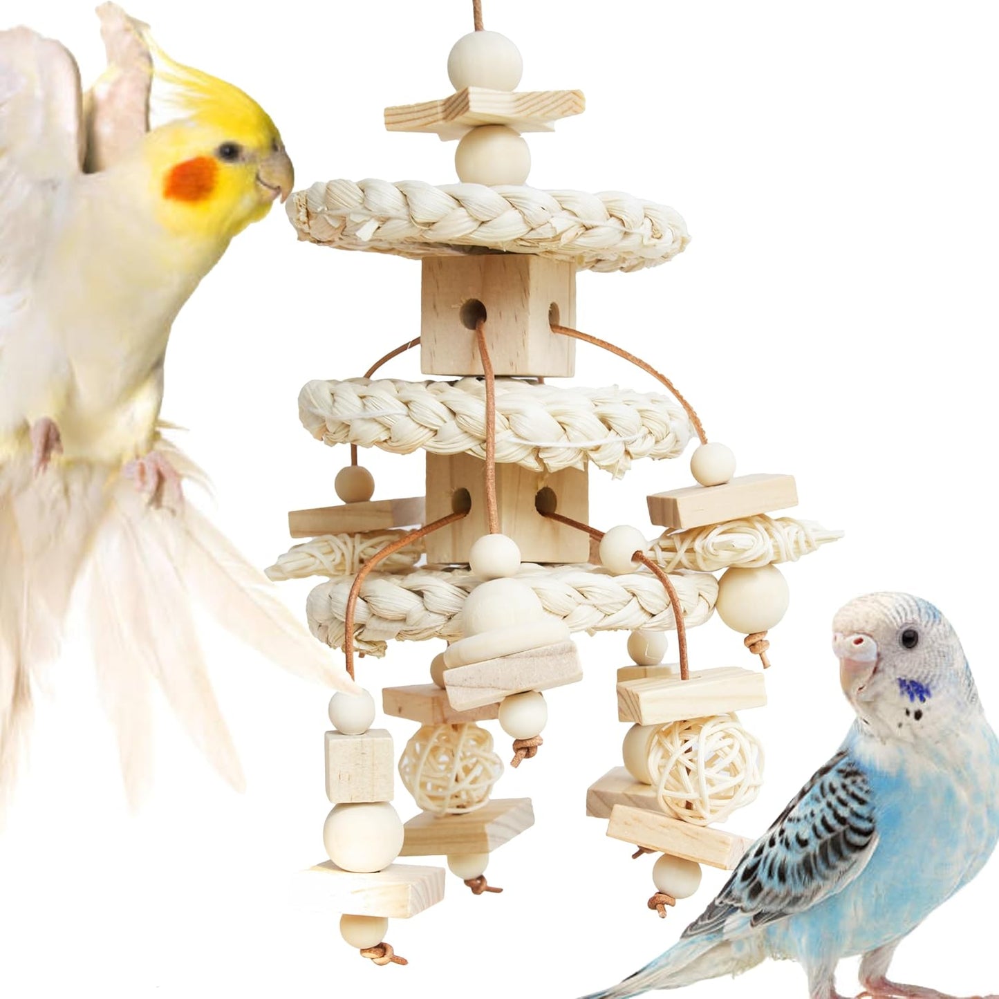 Natural Bird Toys Cockatiels Toys Chewing, Shredding, and Foraging - Suitable for Parrotlets, Cockatiels, Conures, Parakeets Budgerigars, Love Birds and More