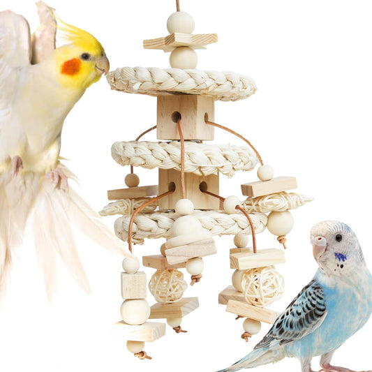 Natural Bird Toys Cockatiels Toys Chewing, Shredding, and Foraging - Suitable for Parrotlets, Cockatiels, Conures, Parakeets Budgerigars, Love Birds and More