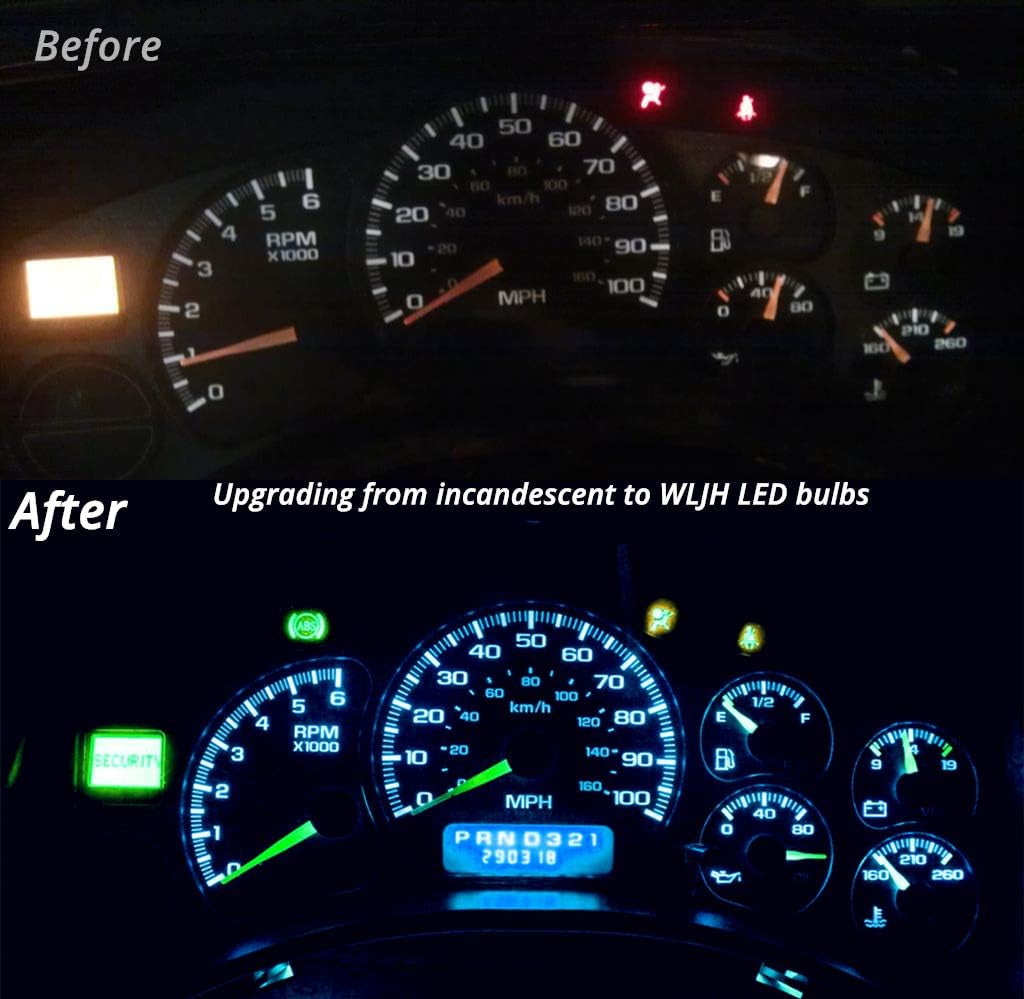 W5W Led Bulb 168 T10 194 Led Dash Lights PC195 PC194 PC168 Twist Socket Dashboard Instrument Cluster Interior Lights Map Dome Bulbs Extremely Bright (Ice Blue,Pack of 6)